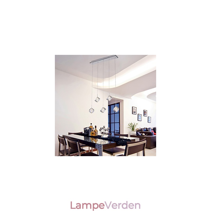 Moderne moderne ø-krystal krom pendel