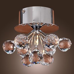 Moderne moderne krystal Mini-stil Chrome Metal Flush Mount