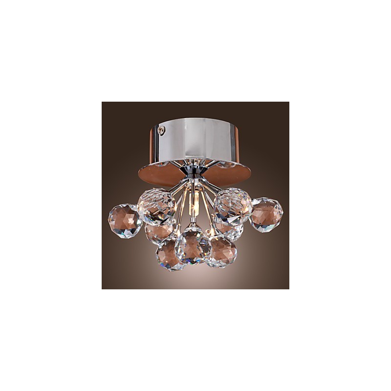 Moderne moderne krystal Mini-stil Chrome Metal Flush Mount