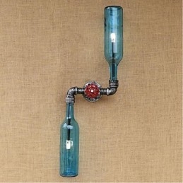 Rustik Lodge Messing Funktion til Ambient Light Wall Sconces Wall Light Blue