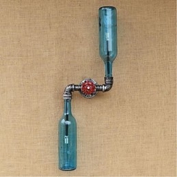 Rustik Lodge Messing Funktion til Ambient Light Wall Sconces Wall Light Blue