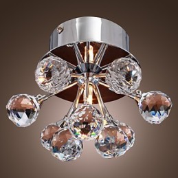 Moderne moderne krystal Mini-stil Chrome Metal Flush Mount