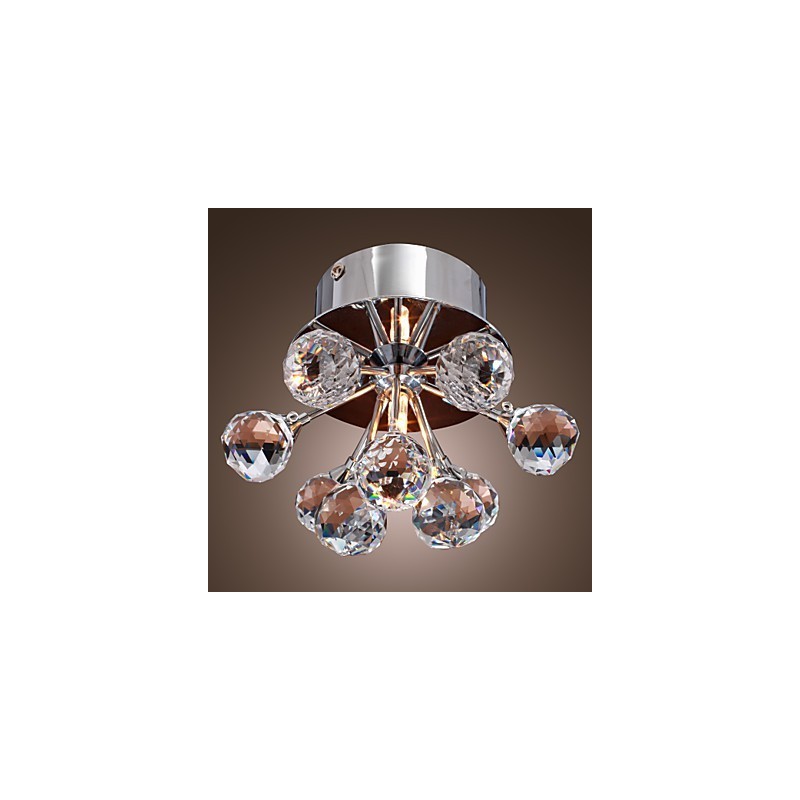 Moderne moderne krystal Mini-stil Chrome Metal Flush Mount
