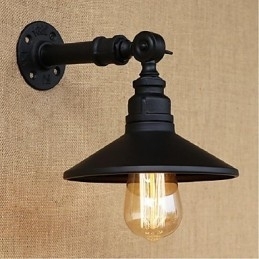 Industrial Style Nordic Water Pipe Væglampe Væglampe Sort