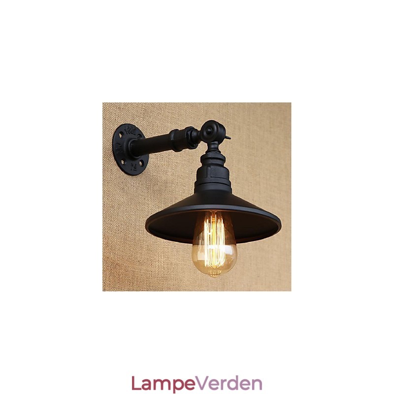 Industrial Style Nordic Water Pipe Væglampe Væglampe Sort