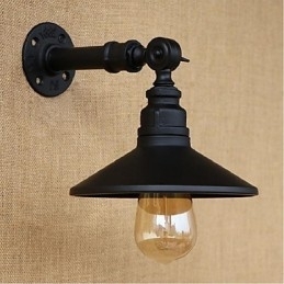 Industrial Style Nordic Water Pipe Væglampe Væglampe Sort