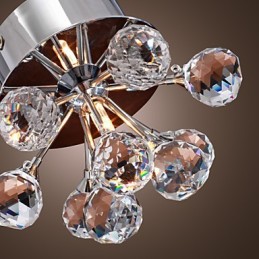 Moderne moderne krystal Mini-stil Chrome Metal Flush Mount