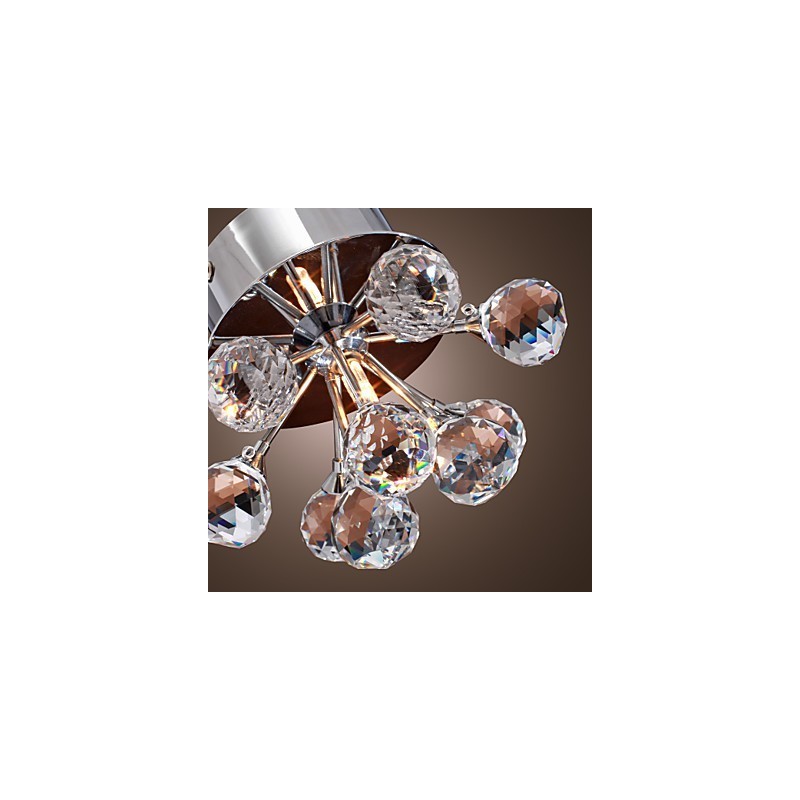 Moderne moderne krystal Mini-stil Chrome Metal Flush Mount