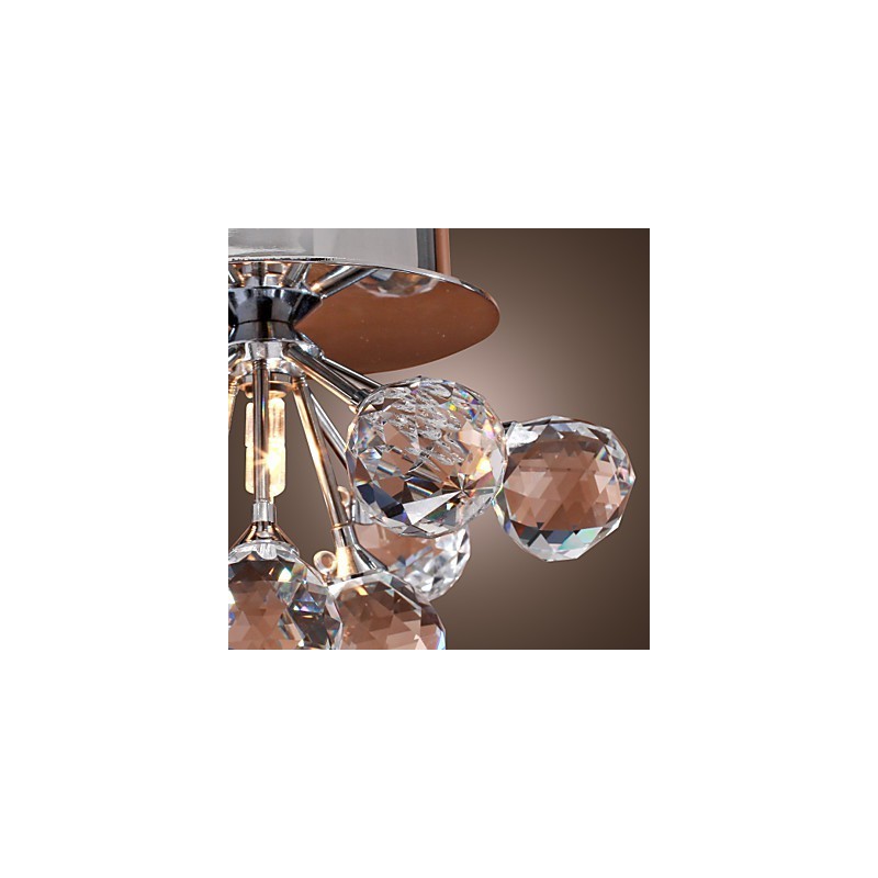 Moderne moderne krystal Mini-stil Chrome Metal Flush Mount