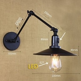 Rustik Lodge Malerfunktion til Mini Style Swing Arm Downlight Wall Sconces
