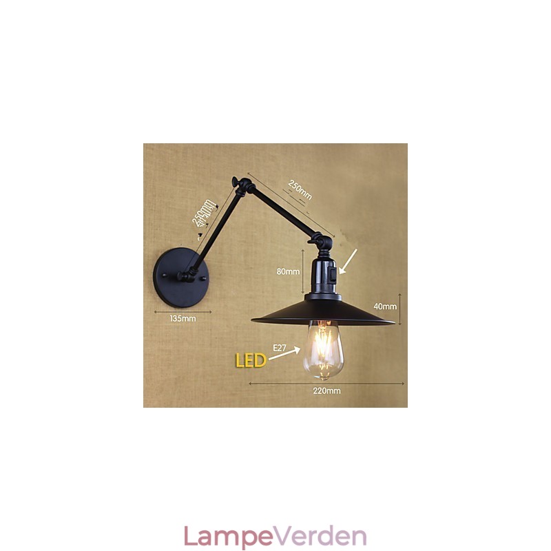 Rustik Lodge Malerfunktion til Mini Style Swing Arm Downlight Wall Sconces