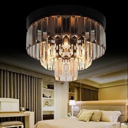 Moderne moderne Crystal Metal Flush Mount