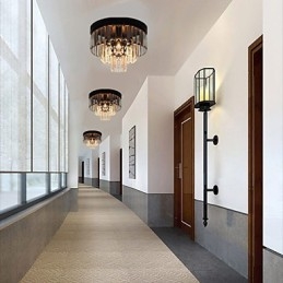 Moderne moderne Crystal Metal Flush Mount