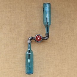 Smedejern Loft The Bottle Pipe Flaske Væglampehylde