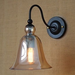 Amerikansk Landdistrikter Minimalistisk Stue Gang Dekoreret Glas Væg Sconce