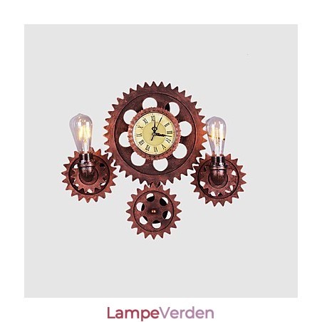 Vintage industrielle væglamper Træ Gear Shape Kreative drejelige lys Restaurant Cafe Bar Dekorationsbelysning Vintage industrielle væglamper Træ Gear Shape Kreative drejelige lys Restaurant Cafe Bar Dekorationsbelysning
