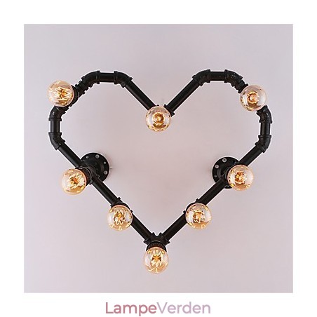 Vintage vandrør Kærligt hjerte Kreativ væglamper Industriel stue Restaurant Barer Cafe dekoration Væglamper