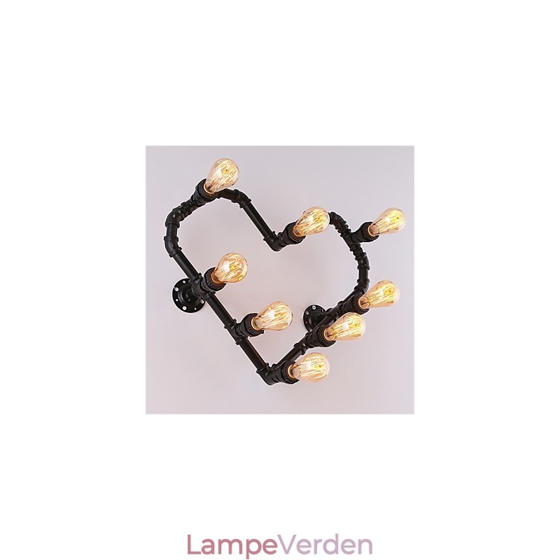 Vintage vandrør Kærligt hjerte Kreativ væglamper Industriel stue Restaurant Barer Cafe dekoration Væglamper