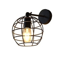 Mursten Hul Rundjern Væglampe Stum Sort Amerikansk Dekoration Lyssværd Lampe På Væg