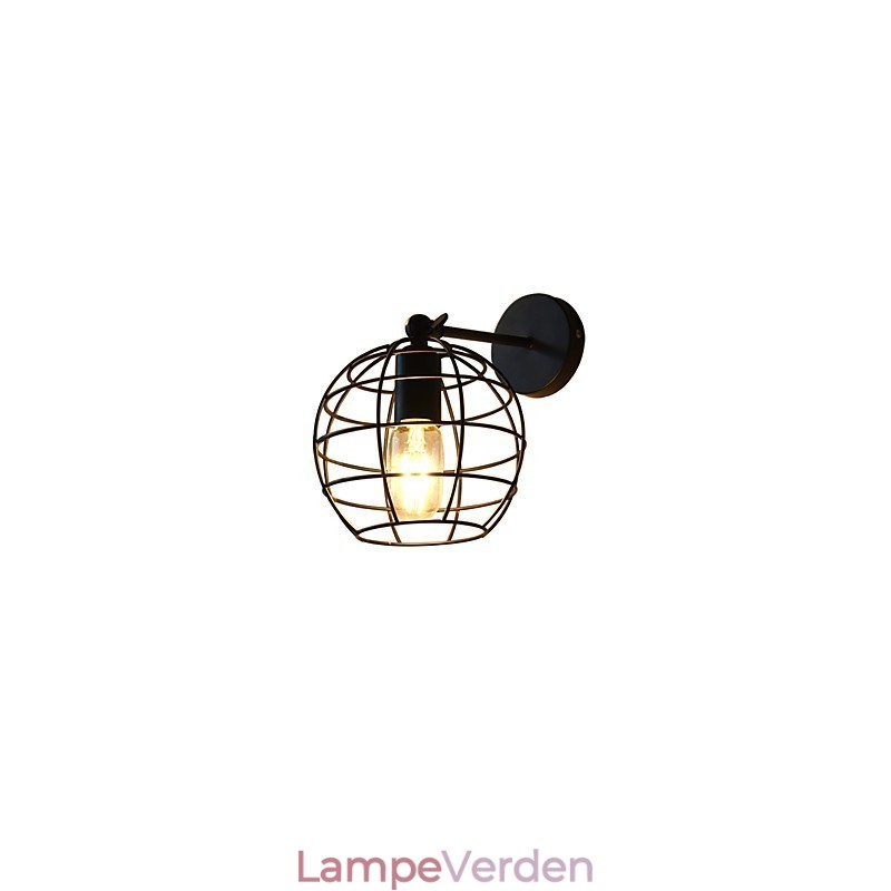 Mursten Hul Rundjern Væglampe Stum Sort Amerikansk Dekoration Lyssværd Lampe På Væg