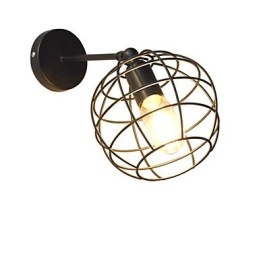 Mursten Hul Rundjern Væglampe Stum Sort Amerikansk Dekoration Lyssværd Lampe På Væg