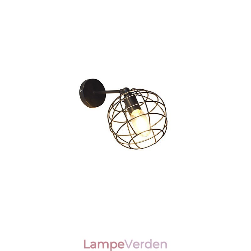 Mursten Hul Rundjern Væglampe Stum Sort Amerikansk Dekoration Lyssværd Lampe På Væg