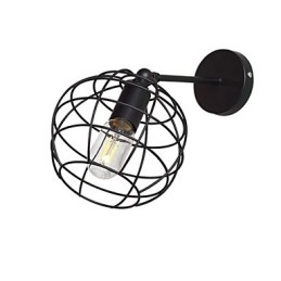 Mursten Hul Rundjern Væglampe Stum Sort Amerikansk Dekoration Lyssværd Lampe På Væg
