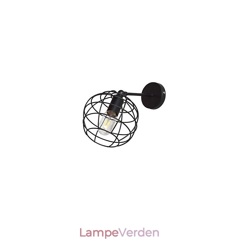 Mursten Hul Rundjern Væglampe Stum Sort Amerikansk Dekoration Lyssværd Lampe På Væg