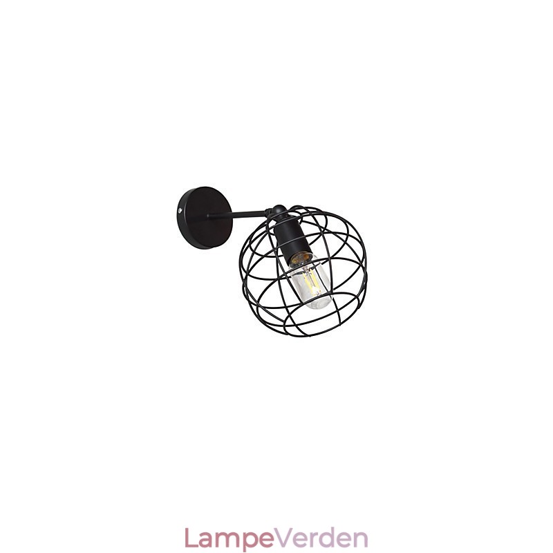 Mursten Hul Rundjern Væglampe Stum Sort Amerikansk Dekoration Lyssværd Lampe På Væg