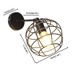 Mursten Hul Rundjern Væglampe Stum Sort Amerikansk Dekoration Lyssværd Lampe På Væg