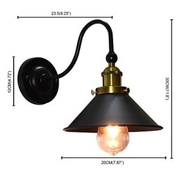 Væglampe Væglamper Vægjern Væglampe Stum Sort Lyssværd Lampe På Væg