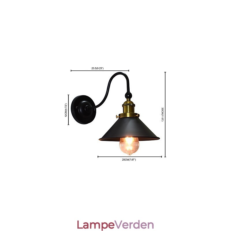 Væglampe Væglamper Vægjern Væglampe Stum Sort Lyssværd Lampe På Væg