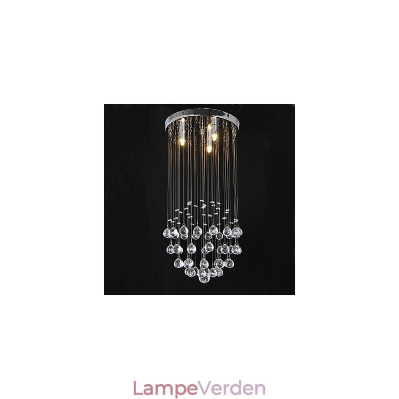 Traditionel klassisk krystal krom metal flush Mount