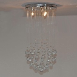 Traditionel klassisk krystal krom metal flush Mount