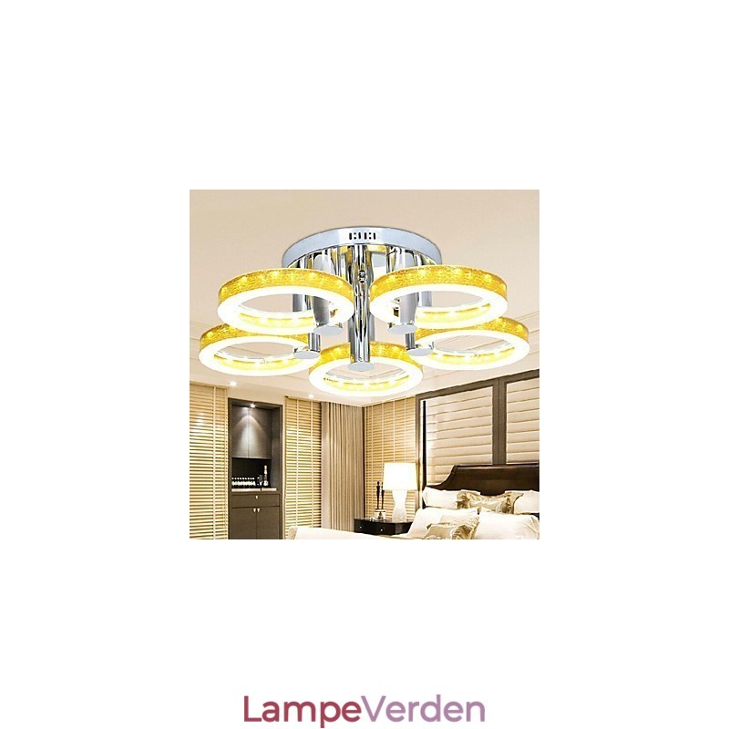 Enkel akryl lysekrone med 5 lys (krom finish)
