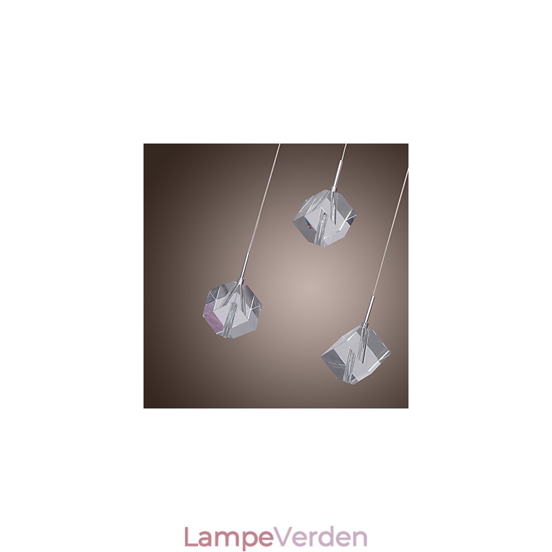 Moderne moderne ø-krystal krom pendel