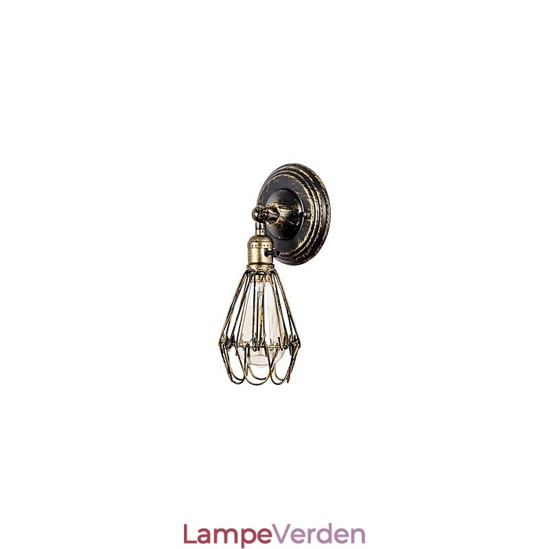 Væglamper Vintage Indendørs Vinkel Justerbar Metal Væglampe Retro Wire Cage Væglampe