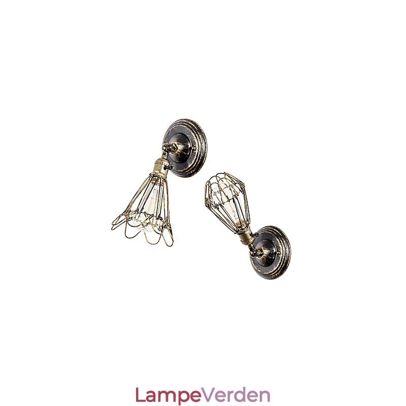 Væglamper Vintage Indendørs Vinkel Justerbar Metal Væglampe Retro Wire Cage Væglampe
