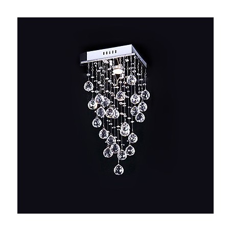Moderne moderne krystal galvaniseret metal lysekrone Flush Mount Moderne moderne krystal galvaniseret metal lysekrone Flush Mount