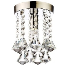 Moderne Moderne Traditionel Klassisk Country Crystal Mini Style Chrome Crystal Flush Mount
