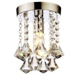 Moderne Moderne Traditionel Klassisk Country Crystal Mini Style Chrome Crystal Flush Mount