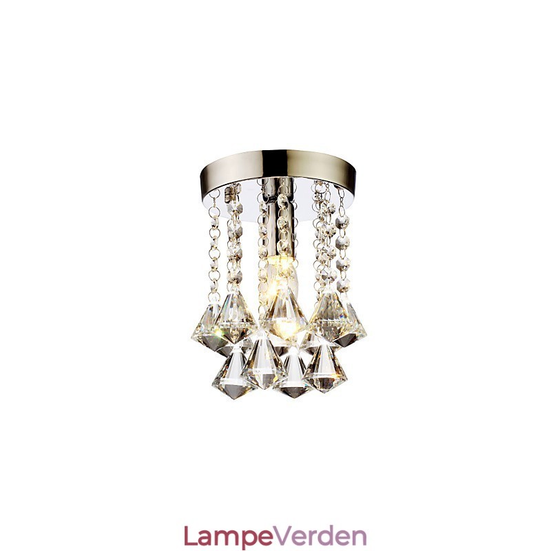 Moderne Moderne Traditionel Klassisk Country Crystal Mini Style Chrome Crystal Flush Mount