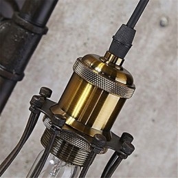 Retro industrirør væglamper Simple Loft Sort Fuglebur Metal Stue Spisestue Køkken Bar Cafe Dekoration belysning