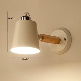 Vintage træ Art Deco Metal Metal Rustik Væglampe Stue Spisestue Gang Væglampe Sort Hvid Valgfri