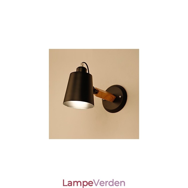 Vintage træ Art Deco Metal Metal Rustik Væglampe Stue Spisestue Gang Væglampe Sort Hvid Valgfri