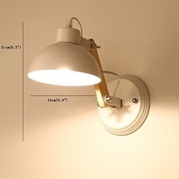 Vintage træ Art Deco Metal Metal Rustik Væglampe Stue Spisestue Gang Væglampe Sort Hvid Valgfri