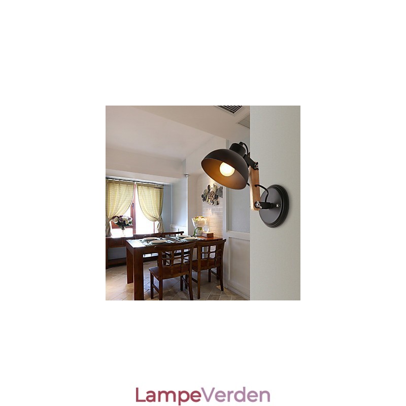 Vintage træ Art Deco Metal Metal Rustik Væglampe Stue Spisestue Gang Væglampe Sort Hvid Valgfri
