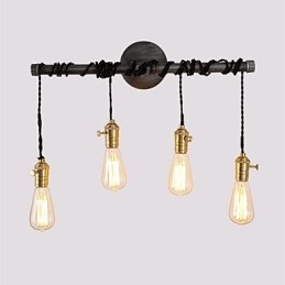 Vintage industrirør væglamper med afbryder Creative Lights Restaurant Cafe Bar Dekorationsbelysning med 4 lys malet finish