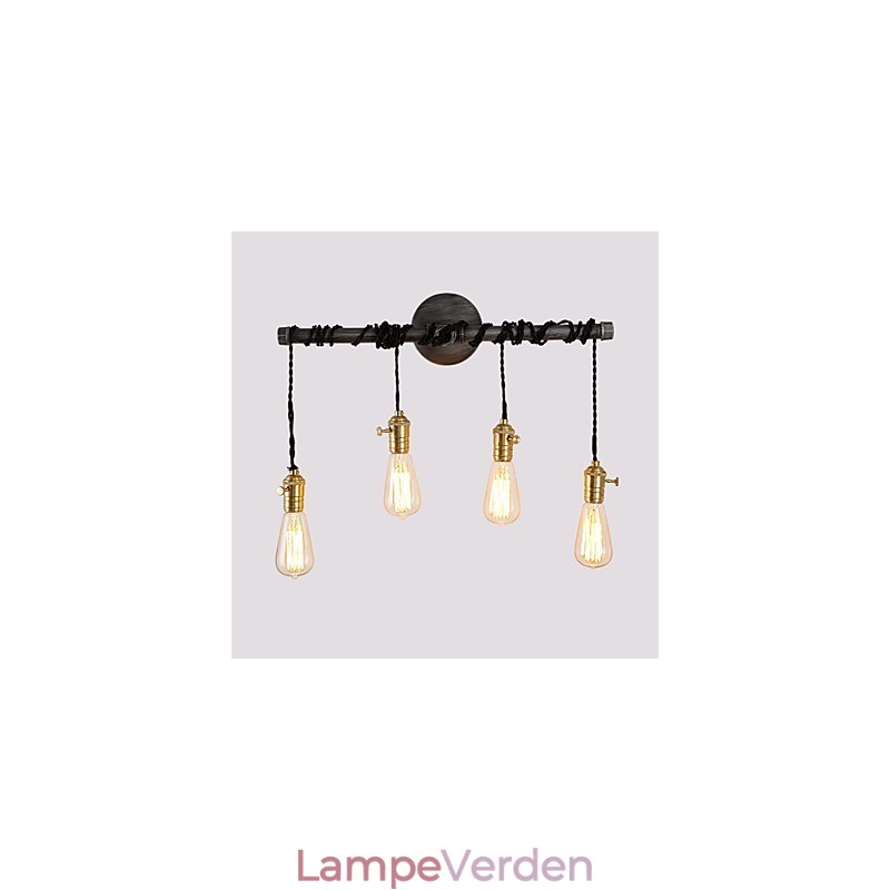 Vintage industrirør væglamper med afbryder Creative Lights Restaurant Cafe Bar Dekorationsbelysning med 4 lys malet finish