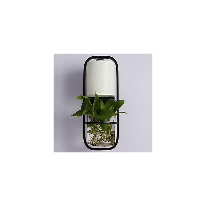 Moderne Iron Creative Potteplante Glas Væglampe